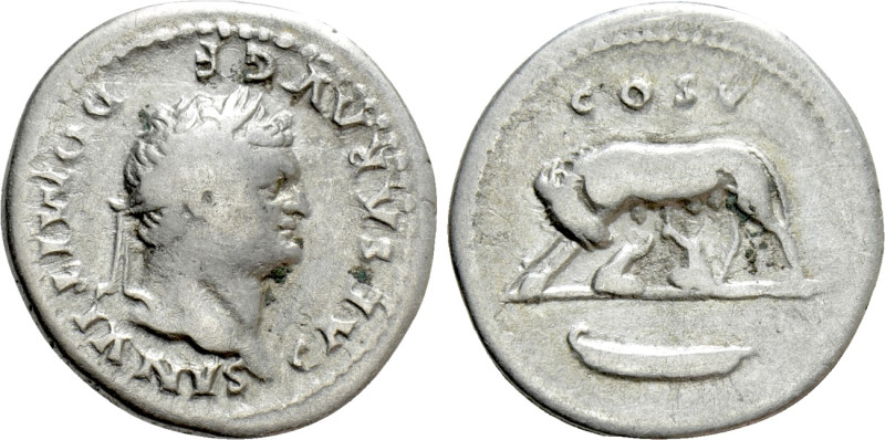 DOMITIAN (81-96). Denarius. Rome. 

Obv: CAESAR AVG F DOMITIANVS. 
Laureate h...