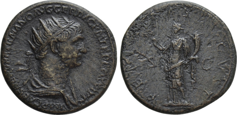 TRAJAN (98-117). Dupondius. Rome. 

Obv: IMP CAES NERVAE TRAIANO AVG GER DAC P...
