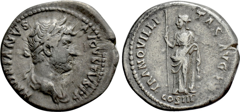 HADRIAN (117-138). Denarius. Rome. 

Obv: HADRIANVS AVGVSTVS P P. 
Laureate a...