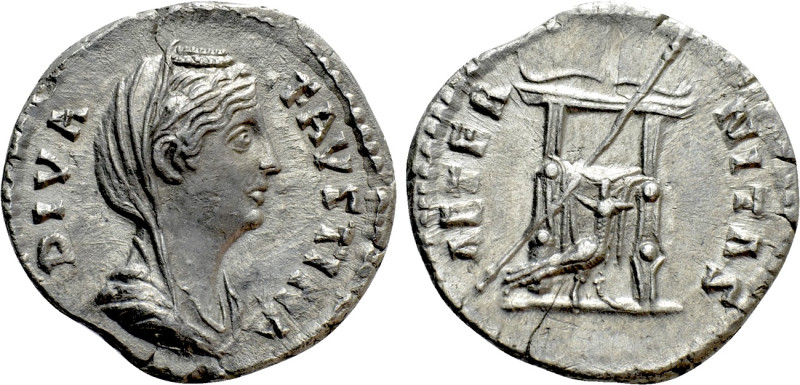 DIVA FAUSTINA I (Died 140/1). Denarius. Rome. Struck under Antoninus Pius. 

O...