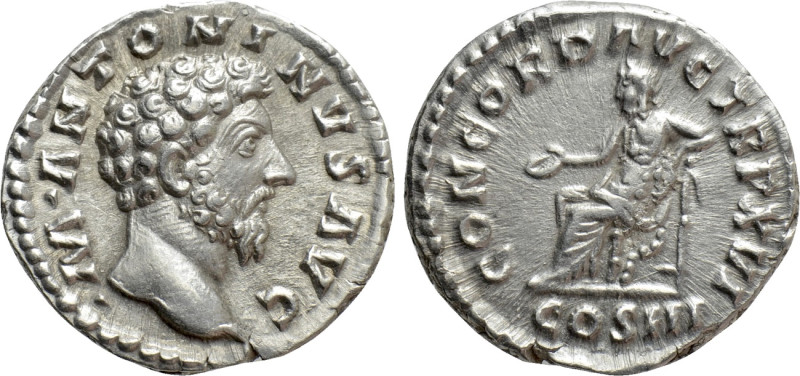 MARCUS AURELIUS (161-180). Denarius. Rome. 

Obv: M ANTONINVS AVG. 
Bare head...