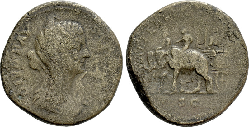 DIVA FAUSTINA II (Died 175/6). Sestertius. Rome. 

Obv: DIVA FAVSTINA PIA. 
V...