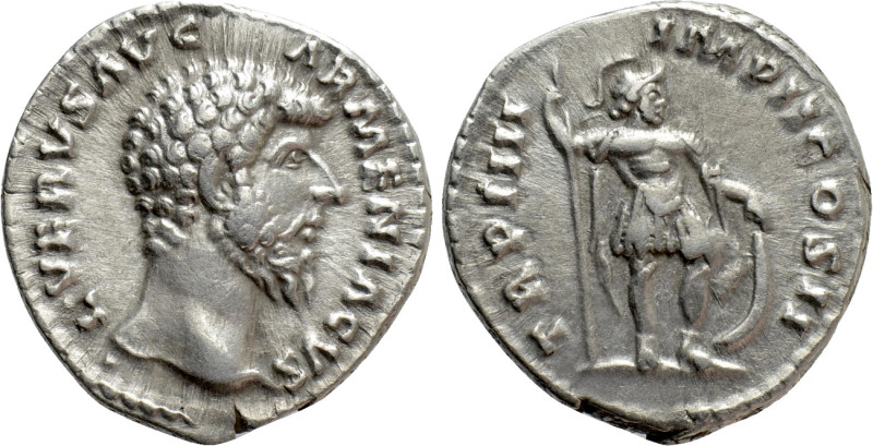 LUCIUS VERUS (161-169). Denarius. Rome. 

Obv: L VERVS AVG ARMENIACVS. 
Bare ...