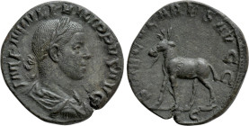 PHILIP II (247-249). Sestertius. Rome. Saecular Games/1000th Anniversary of Rome issue