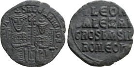 LEO VI with ALEXANDER (886-912). Follis. Constantinople