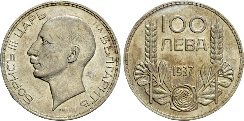 BULGARIA. Boris III (1918-1943). 100 Leva (1937). 

Obv: БОРИСЪ III ЦАРЬ на БЪ...