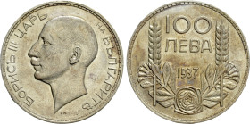 BULGARIA. Boris III (1918-1943). 100 Leva (1937)