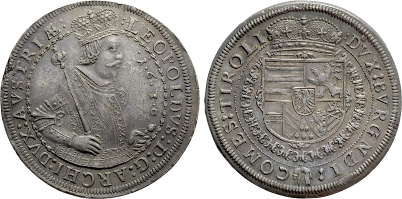 HOLY ROMAN EMPIRE. Leopold V (Archduke, 1619-1632). Taler (1630). Hall. 

Obv:...