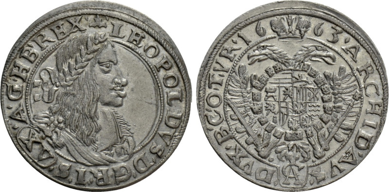 HOLY ROMAN EMPIRE. Leopold I (1658-1705). 15 Kreuzer (1663). Vienna. 

Obv: LE...