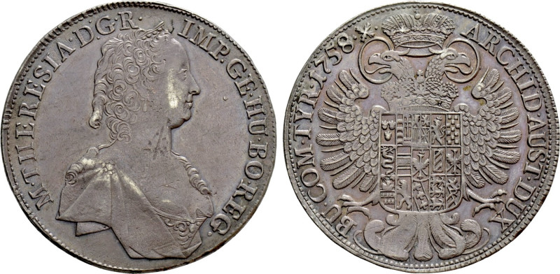HOLY ROMAN EMPIRE. Maria Theresia (1740-1780). Taler (1758). Hall. 

Obv: M TH...