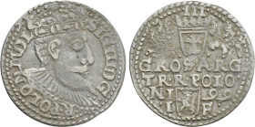 POLAND. Sigismund III Vasa (1587-1632). 3 Gröscher - Trojak (1599). Olkusz