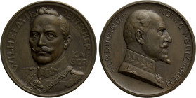 GERMANY. Wilhelm II (1888-1918) with Ferdinand I of Bulgaria. Bronze Medal