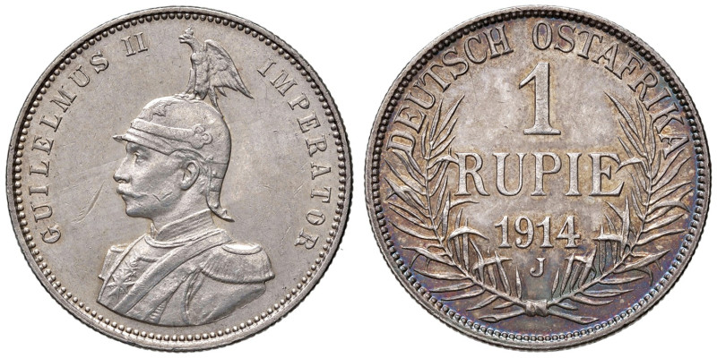 AFRICA ORIENTALE TEDESCA. Guglielmo II (1888-1918). 1 Rupia 1914 J. AG (g 11,65)...