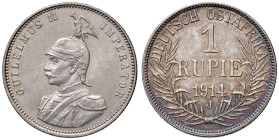 AFRICA ORIENTALE TEDESCA. Guglielmo II (1888-1918). 1 Rupia 1914 J. AG (g 11,65). KM 10. Segnetto nel campo al D/.
qSPL/SPL