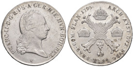 AUSTRIA. Francesco I (1792-1835). Kronenthaler 1795 C (Praga). AG (g 29,42). KM 62. 
BB+/qSPL