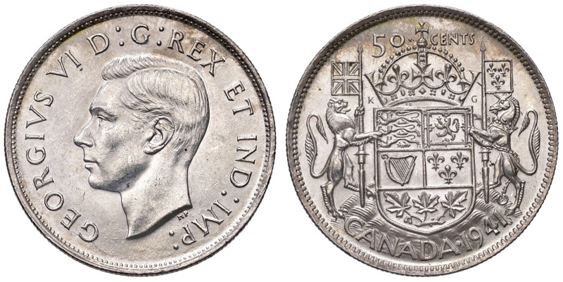 CANADA. Giorgio VI (1936-1952). 50 Centesimi 1941. AG (g 11,63). KM 36.
qFDC/FD...