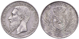 CONGO BELGA (Stato Libero). Leopoldo II (1885-1908). 50 Centesimi 1887. AG. KM 5.
FDC
