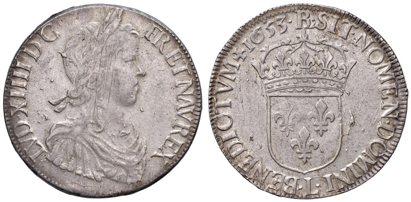 FRANCIA. Luigi XIV (1643-1715). Ecu 1653 L (Bayonne). AG (g 27,12). Gad.202.
BB...