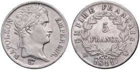 FRANCIA. Napoleone I (1804-1815). 5 Franchi 1811 W (Lille). AG (g 24,97). Gad. 584.
SPL