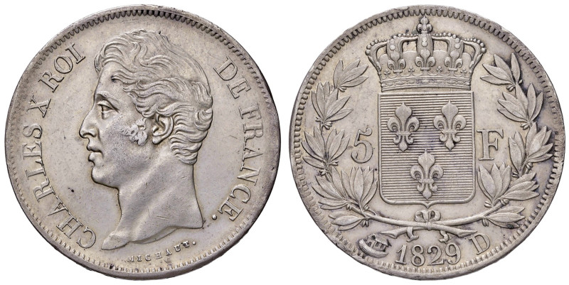 FRANCIA. Carlo X (1824-1830). 5 Franchi 1829 D (Lione). AG (g 25,00). Gad.644.
...