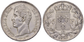 FRANCIA. Carlo X (1824-1830). 5 Franchi 1829 D (Lione). AG (g 25,00). Gad.644.
BB+/qSPL