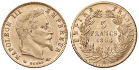 FRANCIA. Napoleone III (1852-1870). 5 Franchi 1864 A (Parigi). AU (g 1,61). Gad.1002.
SPL