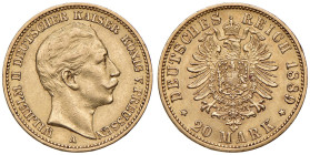 GERMANIA. Prussia. Guglielmo I (1888-1918). 20 Marchi 1889. AU (g 7,96). KM 516.
BB/qSPL
