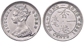HONG KONG. Vittoria (1841-1901). 10 Cents 1888. AG (g 2,70). KM 6.3.
qFDC