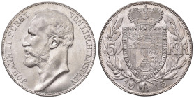 LIECHTENSTEIN. Giovanni II (1898-1923). 5 Corone 1915. AG (g 24,00). KM Y4. Moneta di grande qualità.
FDC
