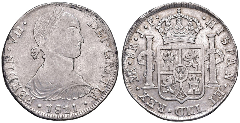 PERU'. Ferdinando VII (1808-1833). 8 Reales 1811 JP. Lima. AG (g 26,61). Cal. 47...