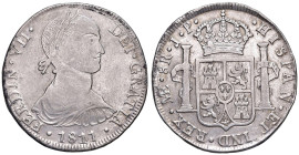 PERU'. Ferdinando VII (1808-1833). 8 Reales 1811 JP. Lima. AG (g 26,61). Cal. 476.
BB/BB+