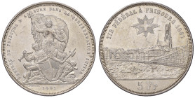 SVIZZERA. 5 Franchi 1881 Tiro Federale di Friburgo. AG (g 25,00). KM X#S15. Colpetto al D/.
qSPL