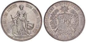 SVIZZERA. 5 Franchi 1885 Tiro Federale di Berna. AG (g 25,03). KM X#S17. Lievi colpetti al bordo.
qFDC