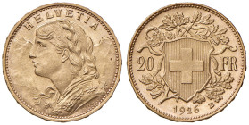 SVIZZERA. Confederazione. 20 Franchi 1926 B. AU (g 6,45). KM 35.
FDC