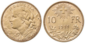 SVIZZERA. Confederazione. 10 Franchi 1911 B. AU (g 3,22). KM 36.
BB+/qSPL