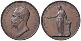FIRENZE. Vittorio Emanuele III (1861-1878), Medaglia 1861. Opus: Ferraris. BR (g 99,00 - Ø 57 mm). Colpi al bordo. In astuccio originale in discrete c...