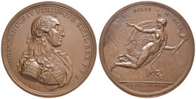 NAPOLI. Ferdinando IV di Borbone (1759-1816). Medaglia 1801. Per l'annuncio dell'arrivo del Re Ferdinando IV a Napoli. Opus: D. Perger. BR ( g 115,49 ...