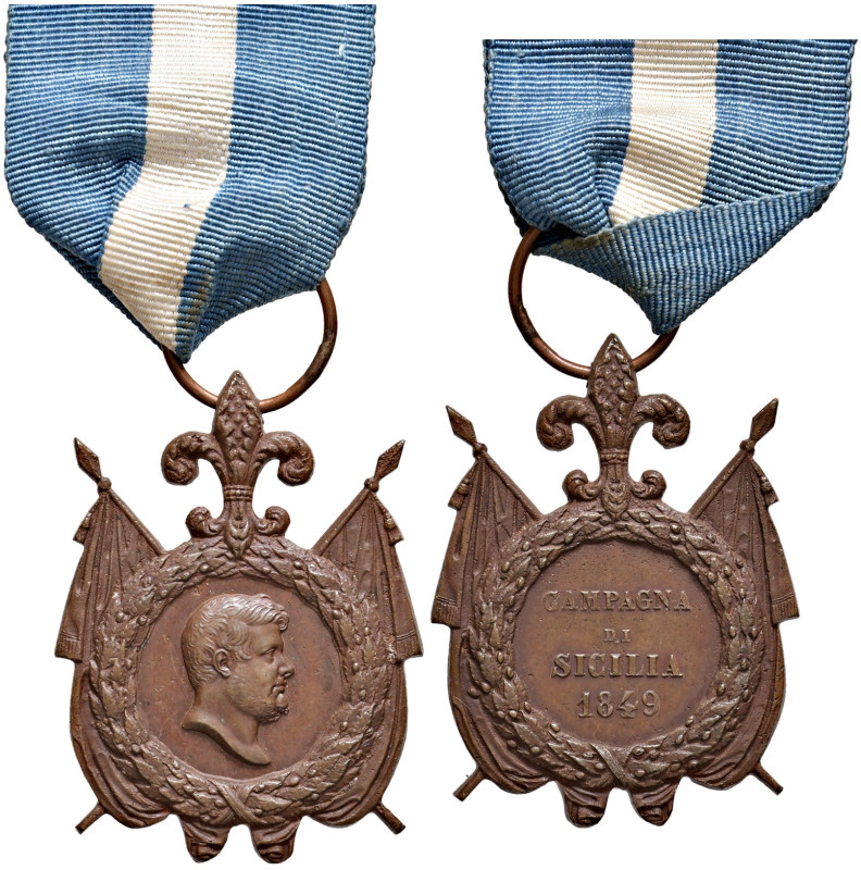 NAPOLI. Ferdinando II di Borbone (1830-1859). Medaglia 1849. Per la Campagna di ...
