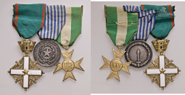 REPUBBLICA (dal 1946). Medagliere con Croce al Merito della Repubblica Italiana, medaglia in Argento al Merito di Lungo Comando (marcata Z) e croce 25...