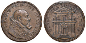 Urbano VIII (1623-1644). Medaglia 1639 An. XV. Il prospetto della chiesa di San Caio. Opus: G. Molo. BR (g 29,63 - Ø 43 mm). Miselli 310. Limatura a o...