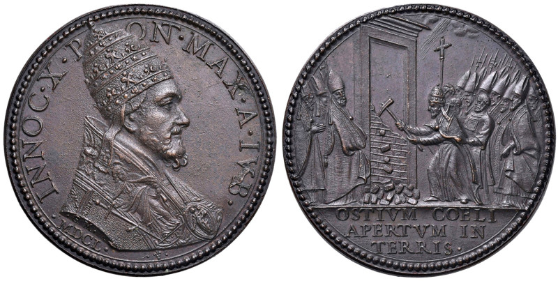Innocenzo X (1644-1655). Medaglia 1650. Apertura della Porta Santa. Opus: G. Mol...