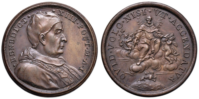 Benedetto XIII (1724-1730). Medaglia An. I. Possesso della Basilica Lateranese. ...
