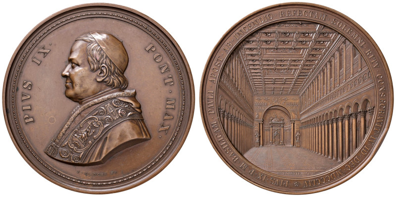 Pio IX (1846-1878) Medaglia di grande modulo 1854. Opus: Bianchi.Per la ricostru...