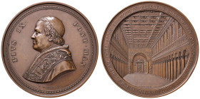 Pio IX (1846-1878) Medaglia di grande modulo 1854. Opus: Bianchi.Per la ricostruzione della Basilica di San Paolo fuori le mura. BR (g 280,62 - Ø 82,4...