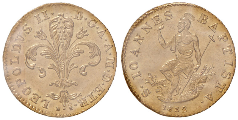 FIRENZE. Leopoldo II di Lorena (1824-1859). Zecchino 1832. AU. MIR 445/4; Gig.11...