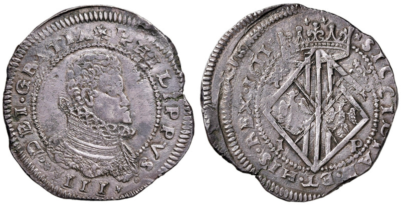 MESSINA. Filippo III (1598-1621). Scudo da 10 Tarì 1611. AG (g 31,51). MIR 343/3...