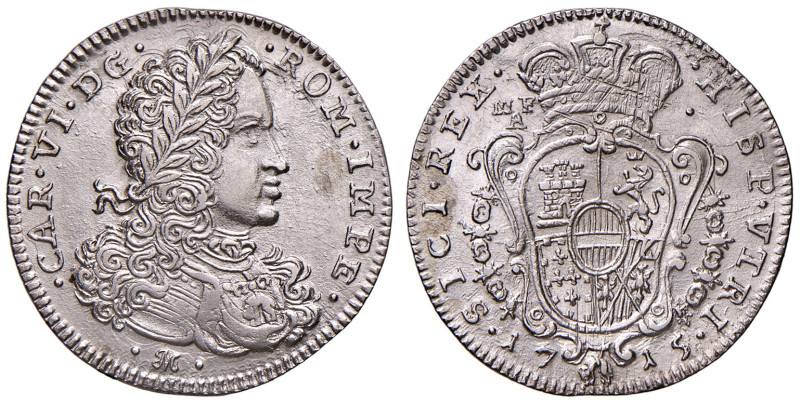 NAPOLI. Carlo VI d'Asburgo (1711-1734). Tarì 1715. AG (g 4,38). Magliocca 90.
S...