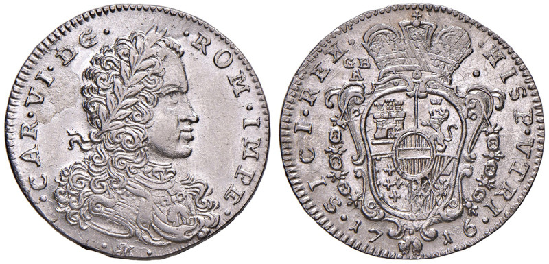 NAPOLI. Carlo VI d'Asburgo (1711-1734). Tarì 1716. AG (g 4,37). Magliocca 91. Mi...