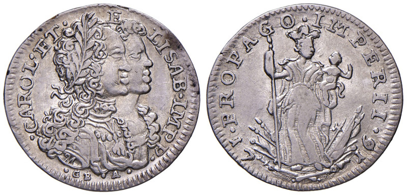 NAPOLI. Carlo VI d'Asburgo (1711-1734). Carlino 1716 Propago Imperii. AG (g 2,14...