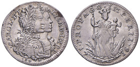 NAPOLI. Carlo VI d'Asburgo (1711-1734). Carlino 1716 Propago Imperii. AG (g 2,14). Magliocca 98. RR.
qSPL